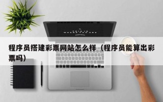 开原程序员搭建彩票网站怎么样（程序员能算出彩票吗）